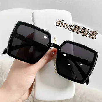 Нови модни слънчеви очила в голяма квадратна рамка ММ модни слънчеви очила наклон цвят на живо на корейската версия на очила