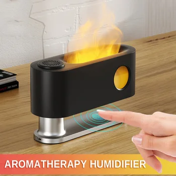Огнен овлажнител на въздуха, Цветна светлина сензорен бутон интелигентен ултразвукова дифузор етерично масло уред за овлажняване на въздуха USB Home