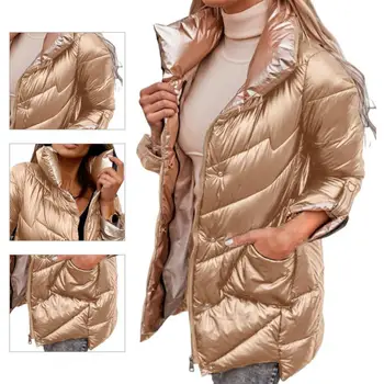 Памучен яке с разтегателен ръкав на Горно облекло однотонная памучен яке с гладка повърхност, стеганое палта, палто с памучна подплата