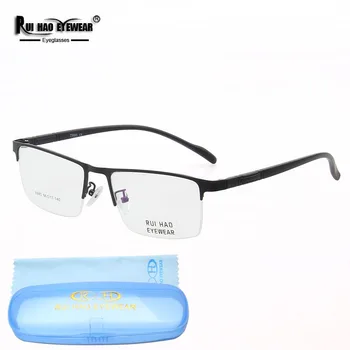 Правоъгълни рамки за очила Мъжки рамки за очила от неръждаема стомана TR90 Temple Руи Hao Марка оптични точки 8840