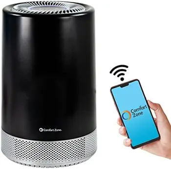 Пречистване на въздуха H13 HEPA с приложение, WiFi - Умен въздушен филтър и пречиствател за дома, Премахва прах, аромат, пчелен прашец - Компактен йонизатор с кислород