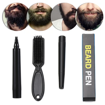Пълнител за молив за оформяне на брада, бърз камуфлаж, средство за растежа на косата, водоустойчив, дълготраен, естествен брада, мустаци, вежди, безшевно нанасяне на