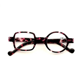 Ретро леопардовые асиметрични кръгли и квадратни очила за четене, дамски и мъжки слънчеви очила за далекогледство, очила за далекогледство за възрастните хора