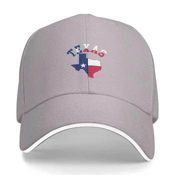 Ретро флаг Тексас Карта бейзболна шапка Унисекс, подходящ за мъже и жени, регулируем шапка за татко, шапка за сандвич