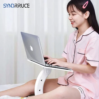 Сгъваема поставка за лаптоп, преносим притежател на MacBook Air Pro, сгъваема регулируема височина за четене подкрепа на настолен компютър за таблет