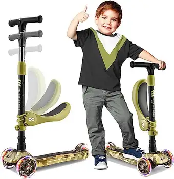 Скутер с регулируеми колела за деца - скутери 2-в-1 за сядане / влакчета с откидывающимся седалка