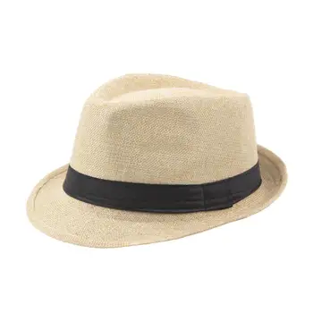 Фетровая шапка с широка периферия, защита от слънцето, однотонная панама, шапка лятна и плажна шапка от слънцето за мъжете на средна възраст