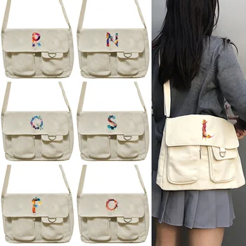 Холщовые чанта през рамо с надпис за младежта, ежедневни дамски чанти през рамо с голям капацитет, обикновена чанти, дамски чанти-незабавни посланици за жени
